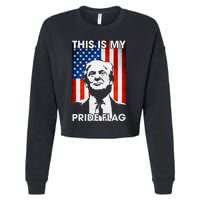 This Is My Pride Flag Trump American Flag Cropped Pullover Crew