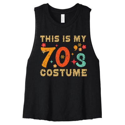 This Is My 70S Costume 1970s Seventies Theme Women's Racerback Cropped Tank