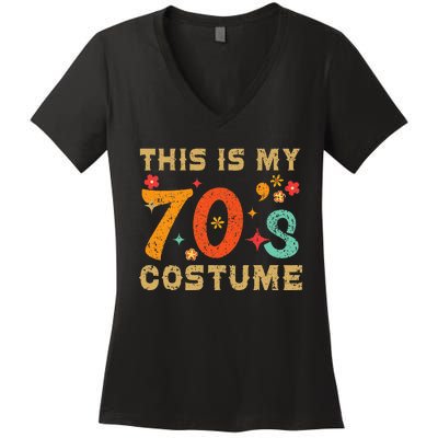 This Is My 70S Costume 1970s Seventies Theme Women's V-Neck T-Shirt