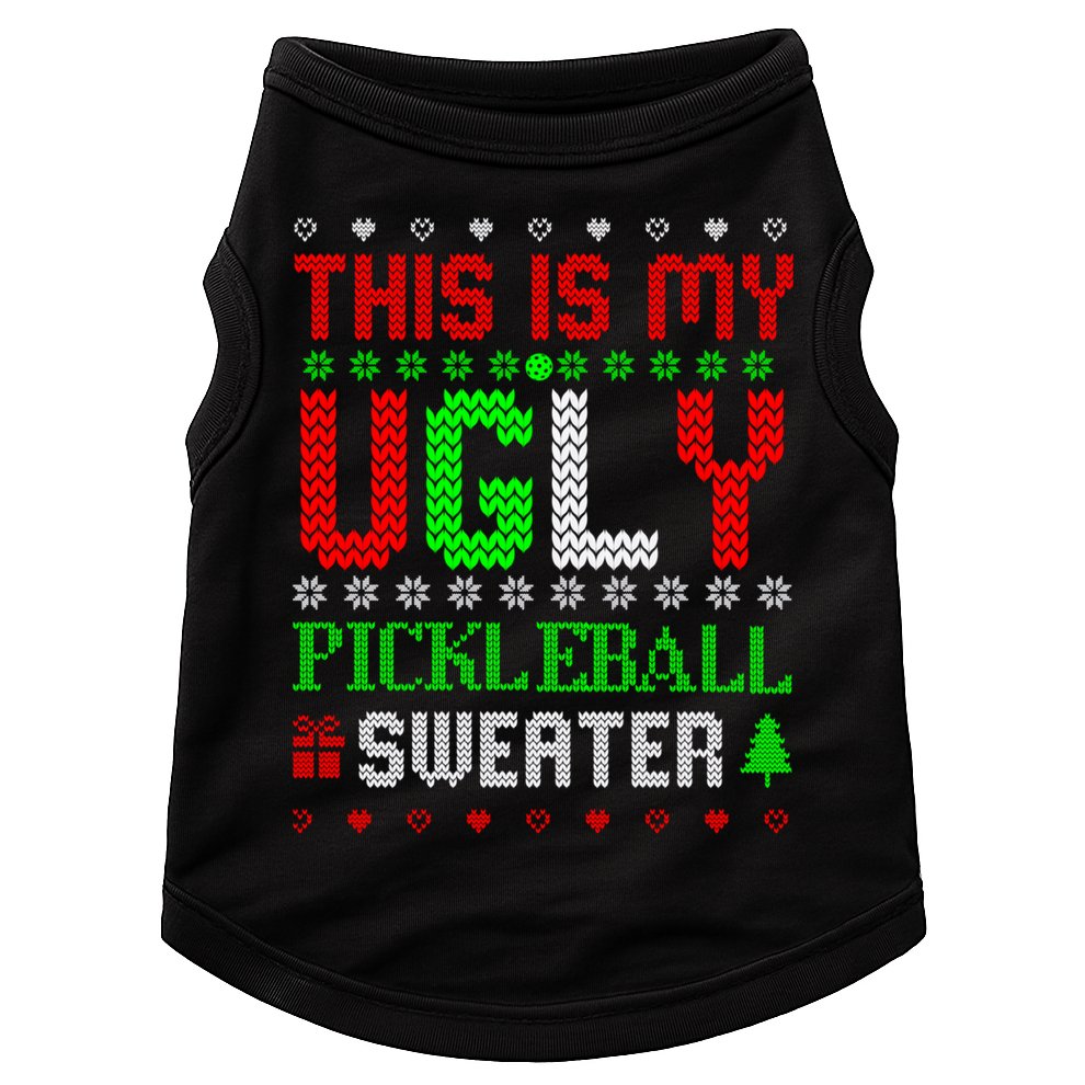This Is My Ugly Pickleball Sweater Christmas Doggie Tank