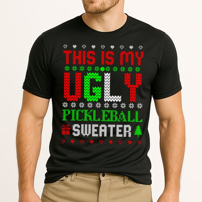 This Is My Ugly Pickleball Sweater Christmas Cooling Performance Crew T-Shirt