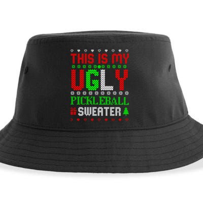 This Is My Ugly Pickleball Sweater Christmas Sustainable Bucket Hat