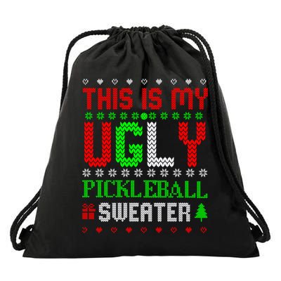 This Is My Ugly Pickleball Sweater Christmas Drawstring Bag