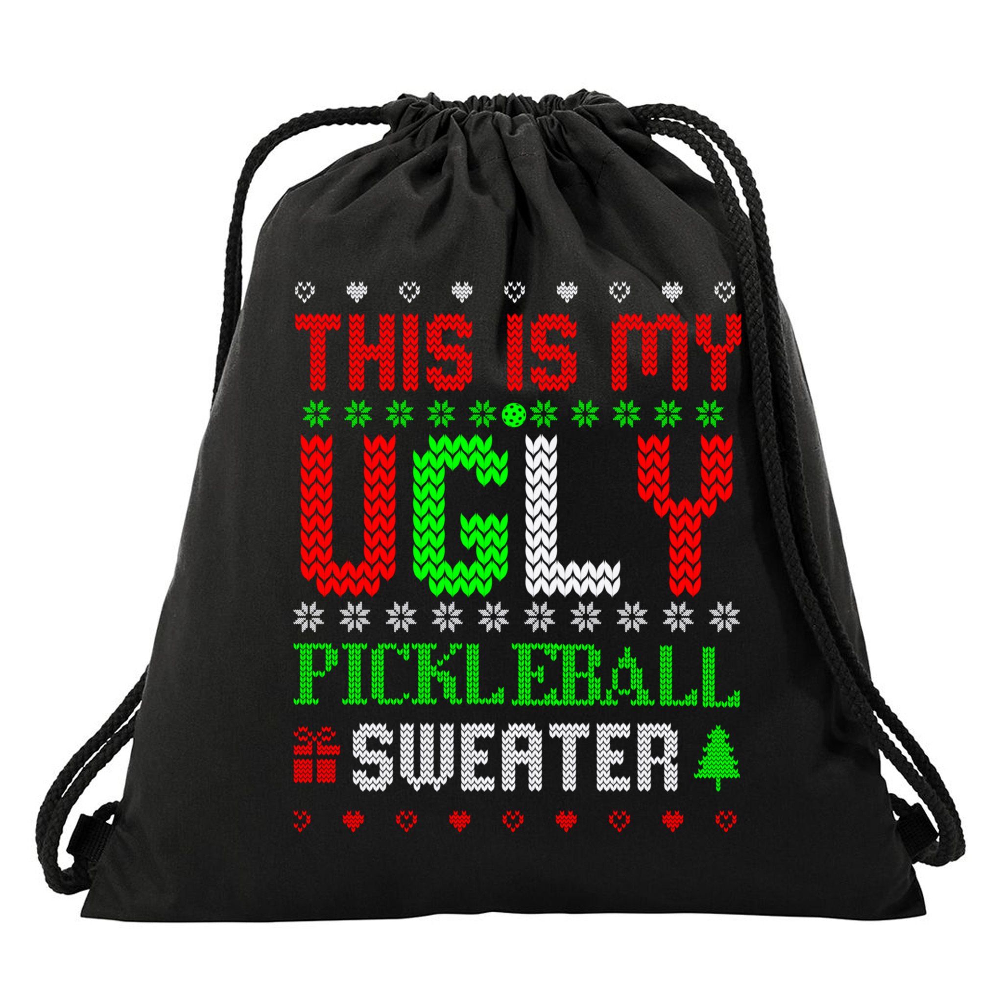This Is My Ugly Pickleball Sweater Christmas Drawstring Bag
