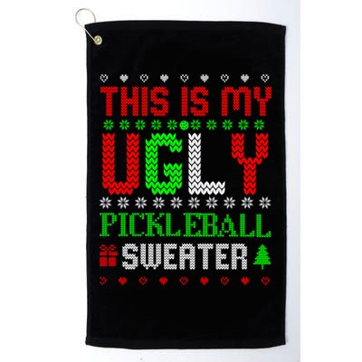 This Is My Ugly Pickleball Sweater Christmas Golf Towel
