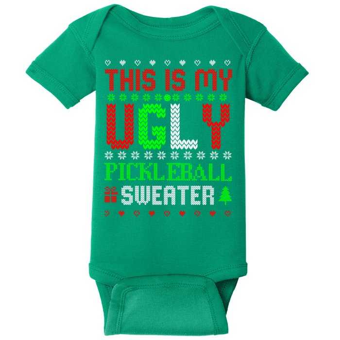 This Is My Ugly Pickleball Sweater Christmas Baby Bodysuit