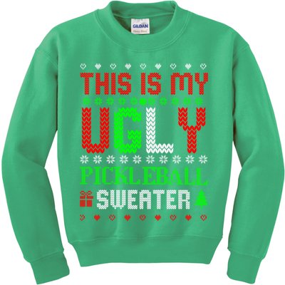 This Is My Ugly Pickleball Sweater Christmas Kids Sweatshirt