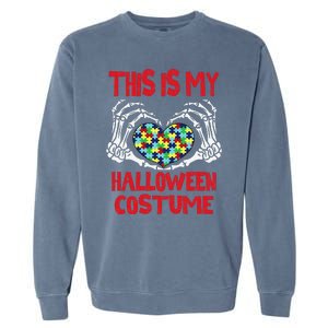 This Is My Halloween Skeleton Hands Autism Awareness Garment-Dyed Sweatshirt