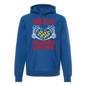 This Is My Halloween Skeleton Hands Autism Awareness Premium Hoodie