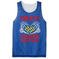 This Is My Halloween Skeleton Hands Autism Awareness Mesh Reversible Basketball Jersey Tank