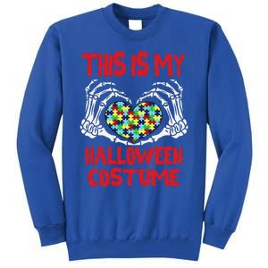 This Is My Halloween Skeleton Hands Autism Awareness Tall Sweatshirt