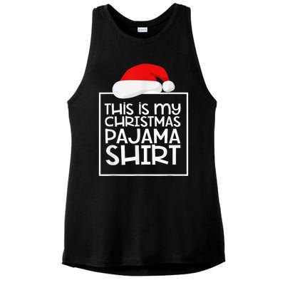 This Is My Christmas Pajama Funny Christmas Pyjama Ladies PosiCharge Tri-Blend Wicking Tank