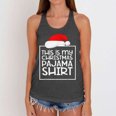 This Is My Christmas Pajama Funny Christmas Pyjama Women's Knotted Racerback Tank