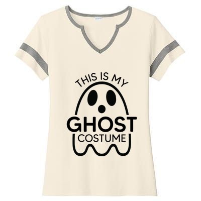 This Is My Ghost Costume Halloween Party Ladies Halftime Notch Neck Tee