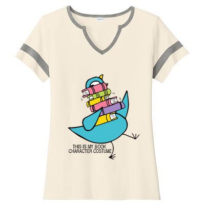 This Is My Book Character Costume Funny Pigeon Reading Ladies Halftime Notch Neck Tee