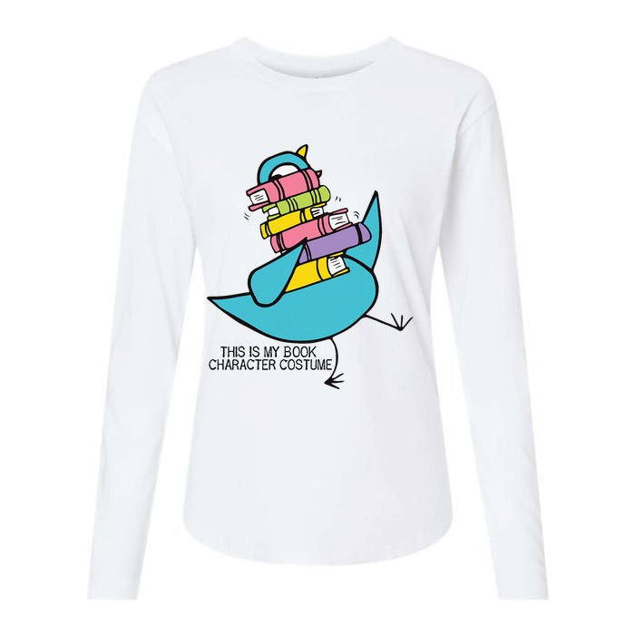 This Is My Book Character Costume Funny Pigeon Reading Womens Cotton Relaxed Long Sleeve T-Shirt