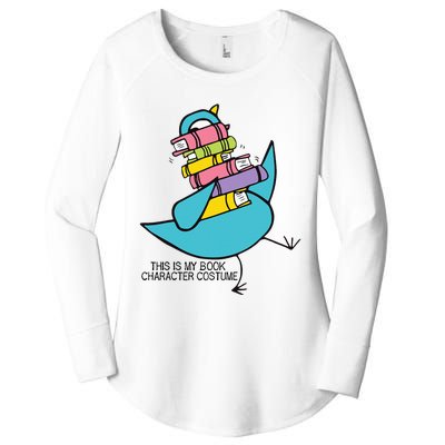 This Is My Book Character Costume Funny Pigeon Reading Women's Perfect Tri Tunic Long Sleeve Shirt