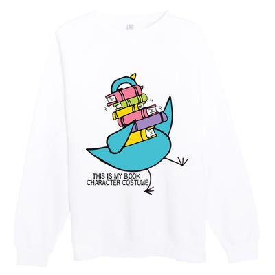 This Is My Book Character Costume Funny Pigeon Reading Premium Crewneck Sweatshirt