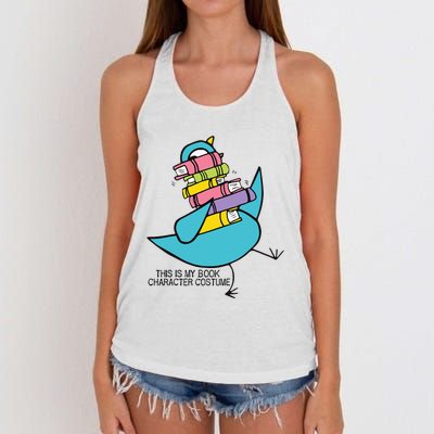 This Is My Book Character Costume Funny Pigeon Reading Women's Knotted Racerback Tank