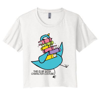 This Is My Book Character Costume Funny Pigeon Reading Women's Crop Top Tee