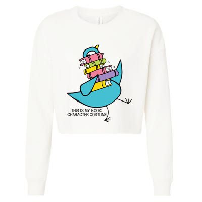 This Is My Book Character Costume Funny Pigeon Reading Cropped Pullover Crew