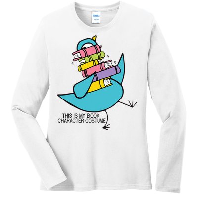 This Is My Book Character Costume Funny Pigeon Reading Ladies Long Sleeve Shirt