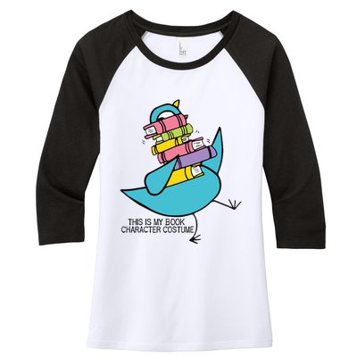 This Is My Book Character Costume Funny Pigeon Reading Women's Tri-Blend 3/4-Sleeve Raglan Shirt