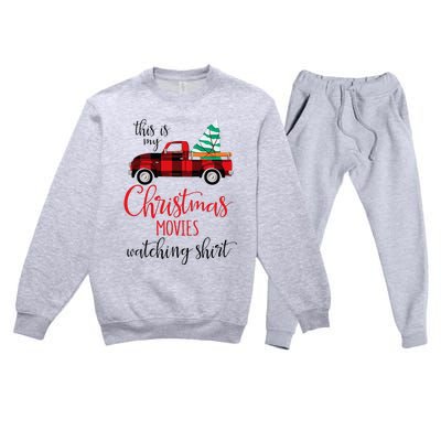 This Is My Christmas Movies Watching Xmas Movie Premium Crewneck Sweatsuit Set