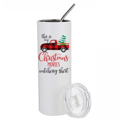 This Is My Christmas Movies Watching Xmas Movie Stainless Steel Tumbler