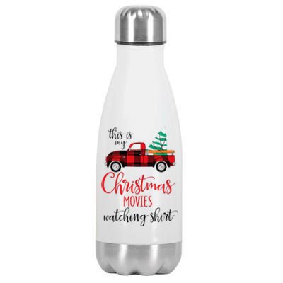 This Is My Christmas Movies Watching Xmas Movie Stainless Steel Insulated Water Bottle