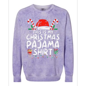 This Is My Christmas Pajama Funny Xmas Pjs Colorblast Crewneck Sweatshirt