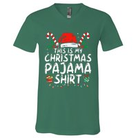 This Is My Christmas Pajama Funny Xmas Pjs V-Neck T-Shirt