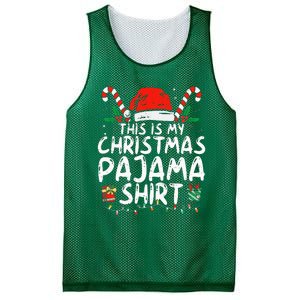 This Is My Christmas Pajama Funny Xmas Pjs Mesh Reversible Basketball Jersey Tank