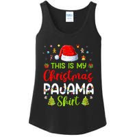 This Is My Christmas Pajama Xmas Lights Holiday Family Ladies Essential Tank