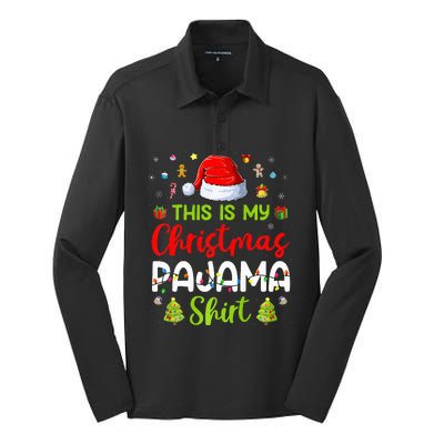 This Is My Christmas Pajama Xmas Lights Holiday Family Silk Touch Performance Long Sleeve Polo