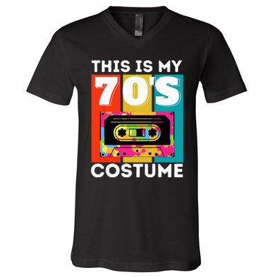 This Is My 70s Costume Funny Retro Vintage 1970s 70s V-Neck T-Shirt