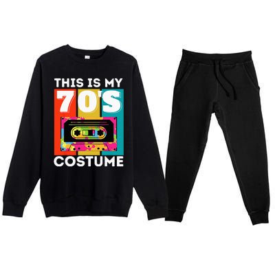 This Is My 70s Costume Funny Retro Vintage 1970s 70s Premium Crewneck Sweatsuit Set