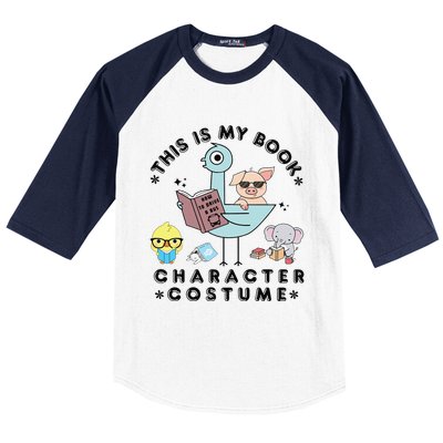 This Is My Book Character Costume Funny Pigeon Reading Gift Baseball Sleeve Shirt