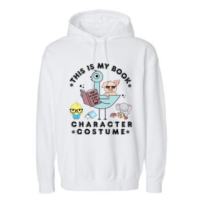 This Is My Book Character Costume Funny Pigeon Reading Gift Garment-Dyed Fleece Hoodie