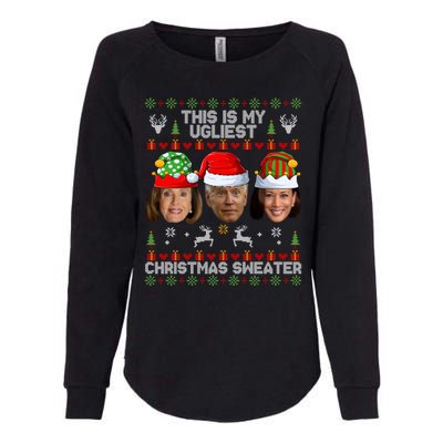 This Is My Ugliest Christmas Sweater Funny Joe Biden Kamala Womens California Wash Sweatshirt