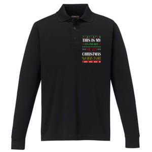 This Is My Its Too Hot For Ugly Christmas Performance Long Sleeve Polo