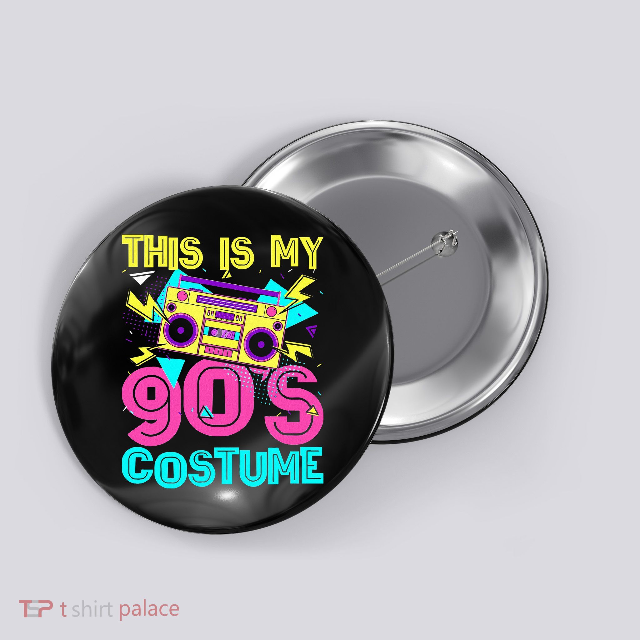 This Is My 90s Costume Retro 90s Music Theme Party Nineties Button