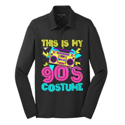 This Is My 90s Costume Retro 90s Music Theme Party Nineties Silk Touch Performance Long Sleeve Polo