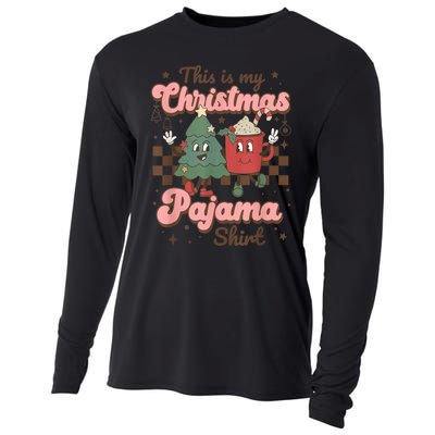 This Is My Christmas Pajama Shirt Funny Christmas Retro Cooling Performance Long Sleeve Crew