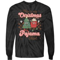 This Is My Christmas Pajama Shirt Funny Christmas Retro Tie-Dye Long Sleeve Shirt