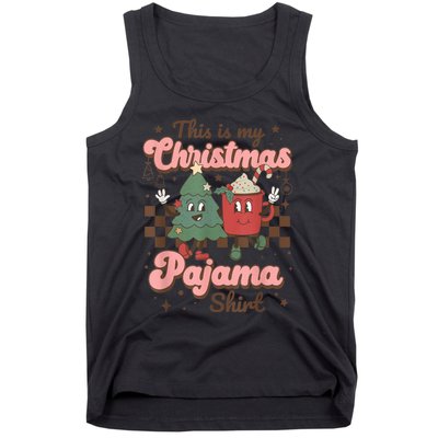 This Is My Christmas Pajama Shirt Funny Christmas Retro Tank Top