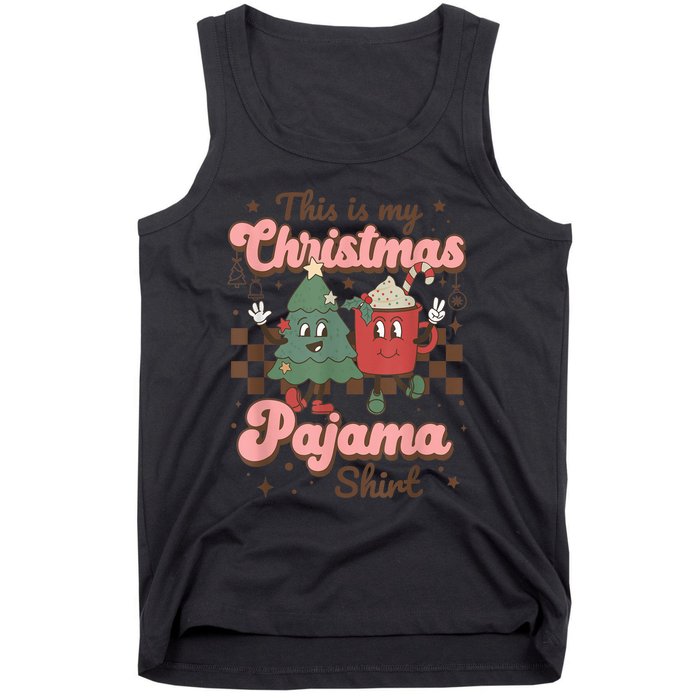 This Is My Christmas Pajama Shirt Funny Christmas Retro Tank Top