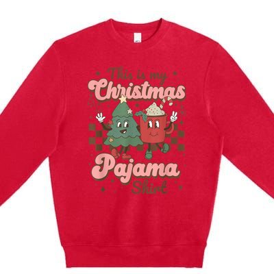 This Is My Christmas Pajama Shirt Funny Christmas Retro Premium Crewneck Sweatshirt