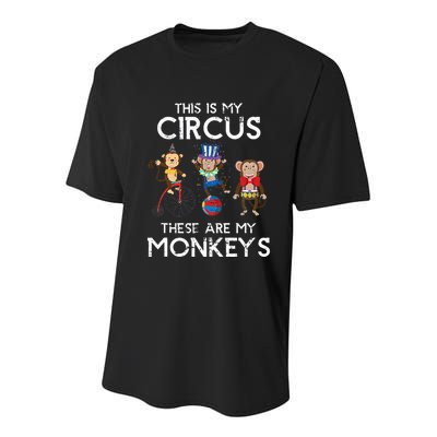 This Is My Circus These Are My Monkeys Youth Performance Sprint T-Shirt