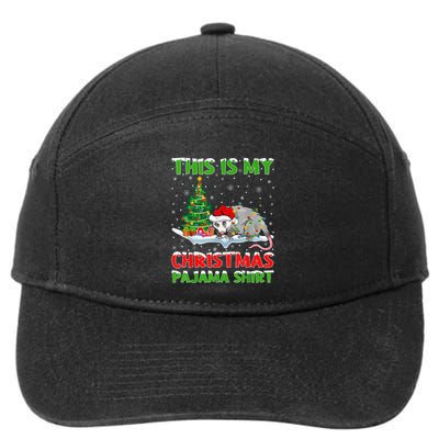 This Is My Christmas Pajama Shirt Opossum Christmas 7-Panel Snapback Hat